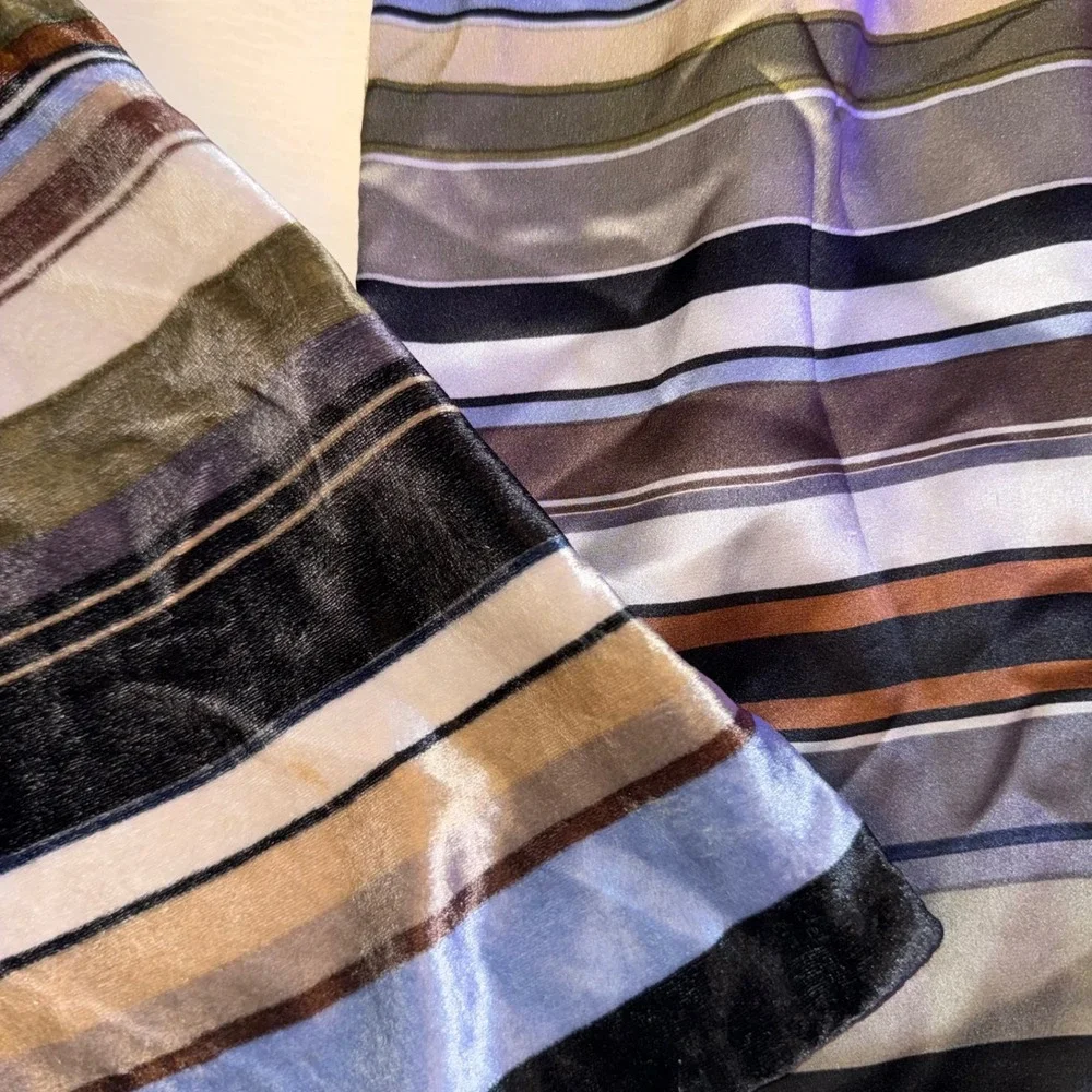 ECHO‎ Striped Velvet Silk Blend Scarf Men's Multi Color